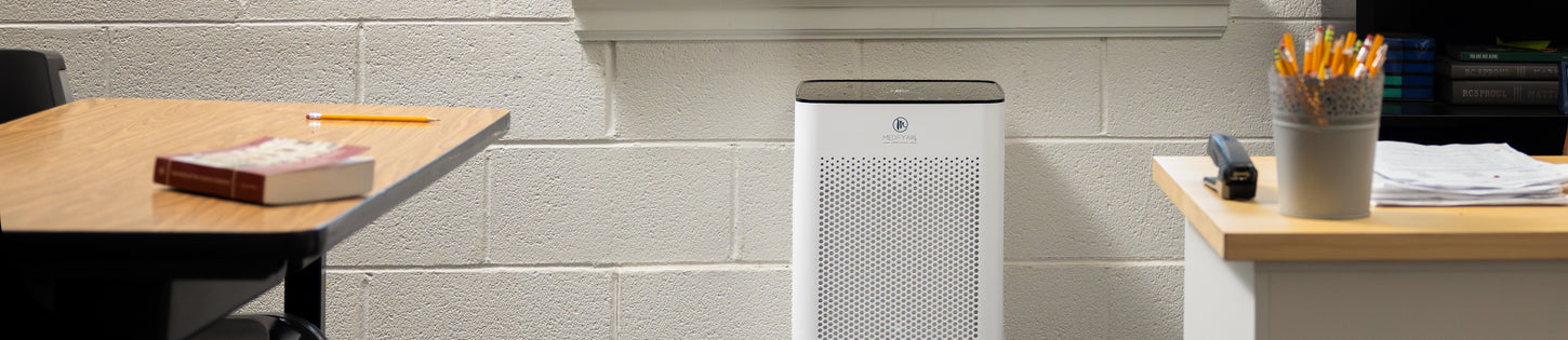 air purifier in a classroom